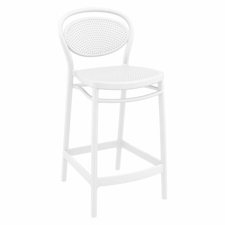 FACELIFT FIRST 25.6 in. Marcel Counter Stool  White FA2845391